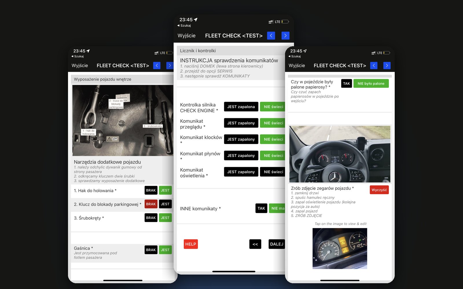 Aplikacja ETASK Fleet Check